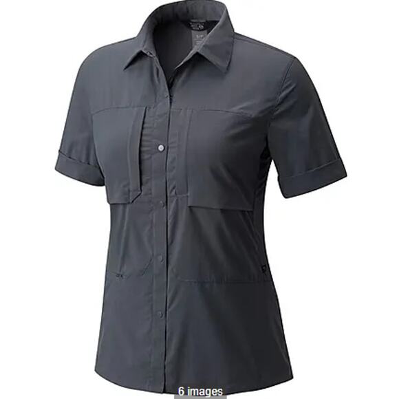 Mountain Hardwear Canyon Pro Short Sleeve Shirt, Gray, Size Small - Picture 1 of 4
